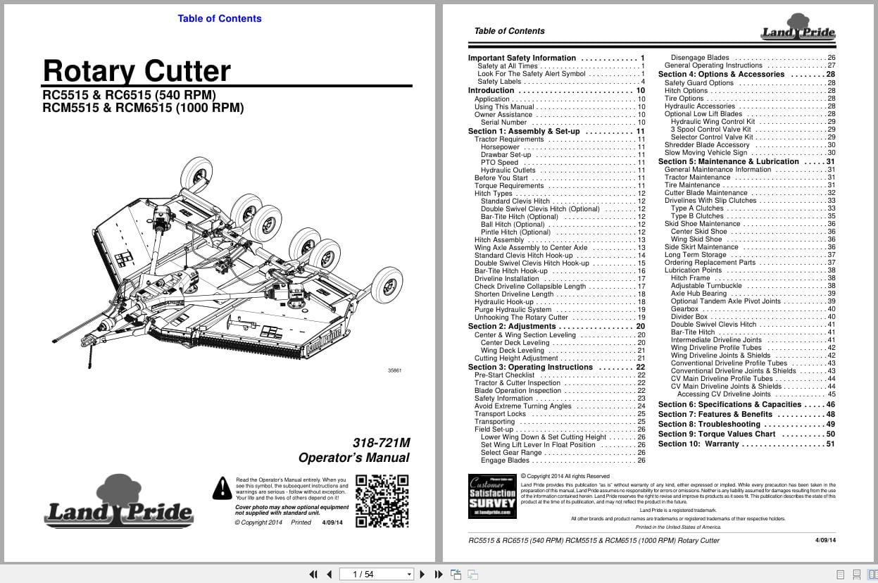 Land Pride Rotary Cutters RC5515 RC6515 RCM5515 RCM6515 Operation Manual 318 721M (1)