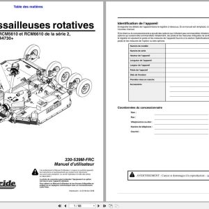 Land Pride Rotary Cutters RC5610 RC6610 RCM5610 RCM6610 Series 2 Operator Manual 330 539M FRC FR (1)