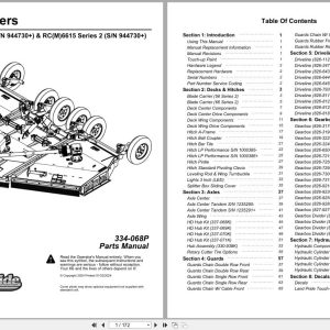 Land Pride Rotary Cutters RC5615 RC6615 RCM5615 RCM6615 Series 2 Parts Manual 334 068P (1)