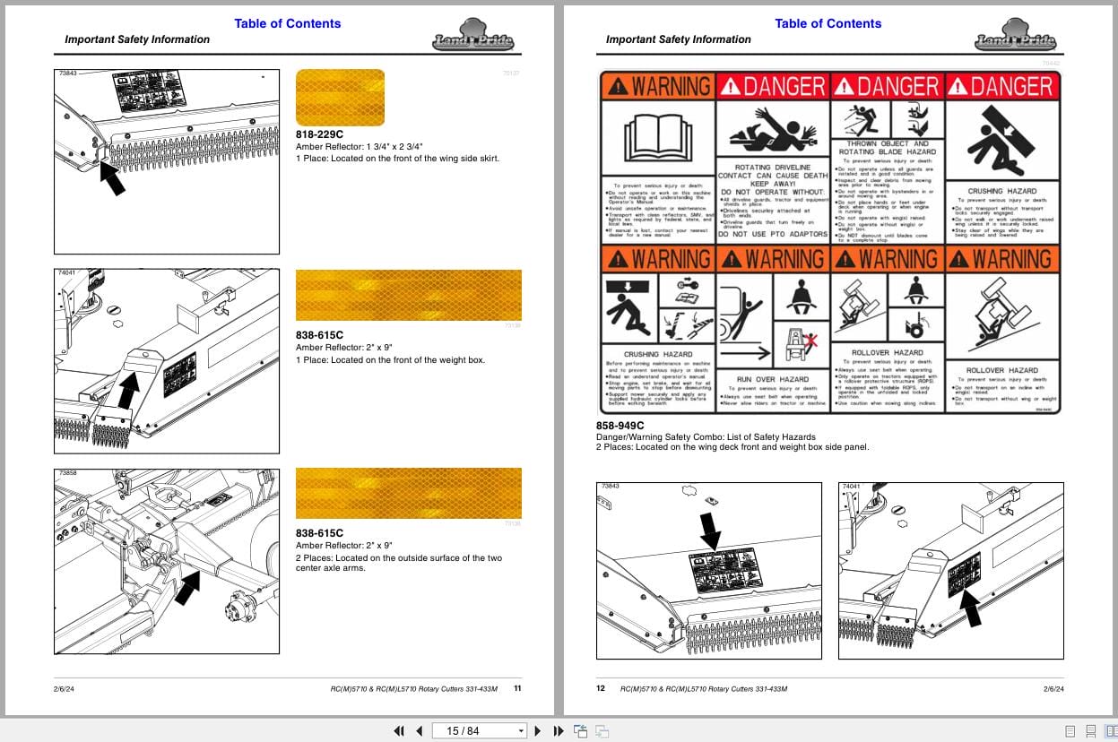 Land Pride Rotary Cutters RC5710 RCM5710 RCL5710 RCML5710 Operation Manual 331 433M (2)