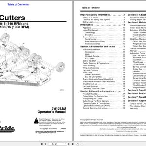 Land Pride Rotary Cutters RCB6010 RCB6015 RCMB6010 RCMB6015 Operation Manual 318 263M (1)