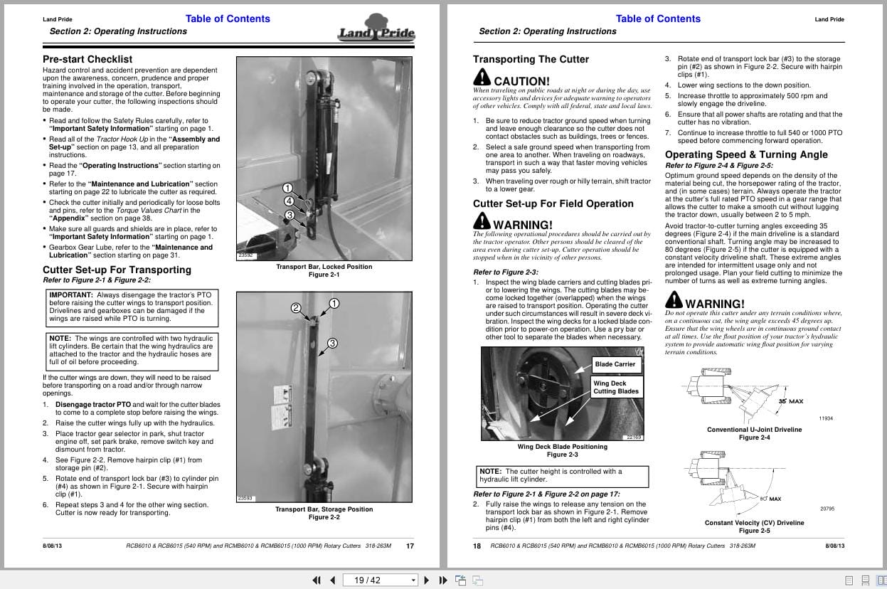 Land Pride Rotary Cutters RCB6010 RCB6015 RCMB6010 RCMB6015 Operation Manual 318 263M (2)