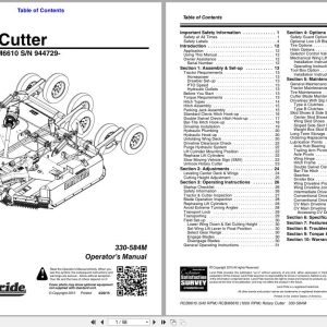 Land Pride Rotary Cutters RCB6610 RCBM6610 Operation Manual 330 584M (1)