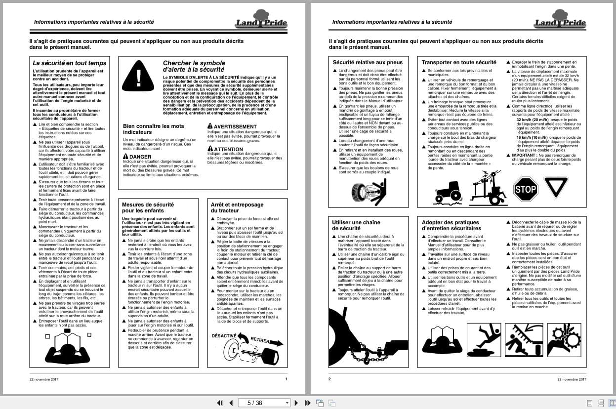 Land Pride Rotary Cutters RCF2060 RCF2072 Operator Manual 326 459M FRC FR (2)