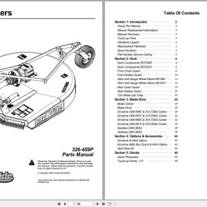 Land Pride Rotary Cutters RCF2060 RCF2072 Parts Manual 326 459P (1)
