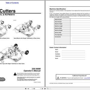 Land Pride Rotary Cutters RCF3096 RCF3010 RCFM3010 Operation Manual 326 566M (1)