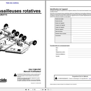 Land Pride Rotary Cutters RCM4715 RC4715 RCGM4715 RCG4715 Operator Manual 334 113M FRC FR (1)