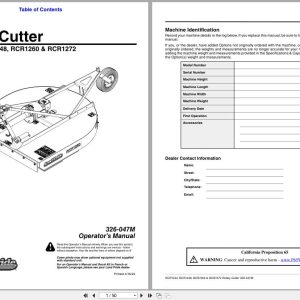 Land Pride Rotary Cutters RCR1242 RCR1248 RCR1260 RCR1272 Operation Manual 326 047M (1)