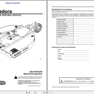 Land Pride Rotary Cutters RCR1242 RCR1248 RCR1260 RCR1272 Operator Manual 326 047M SPA ES (1)