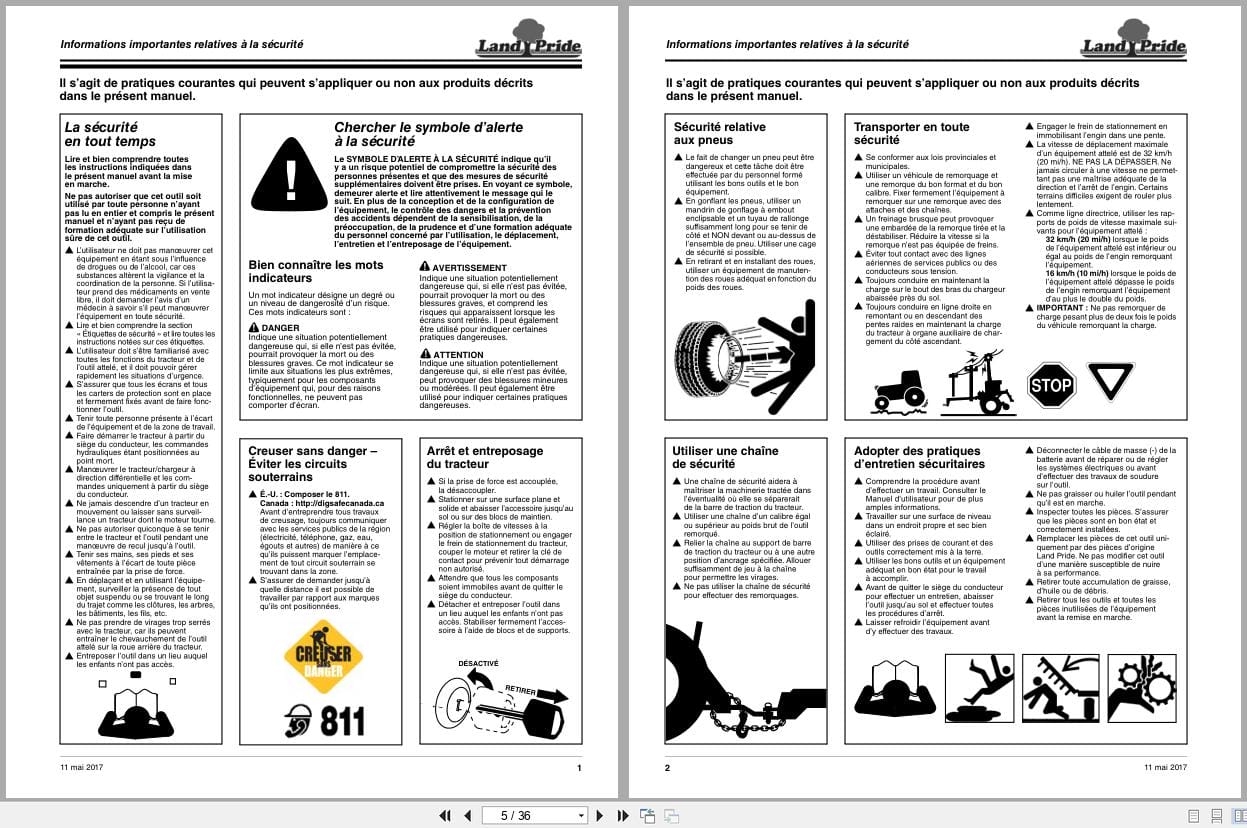Land Pride Rotary Cutters RCR1542 RCR1548 Operator Manual 312 556M FRC FR (2)