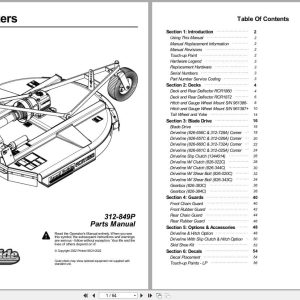 Land Pride Rotary Cutters RCR1860 RCR1872 Parts Manual 312 849P (1)