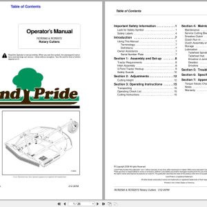 Land Pride Rotary Cutters RCR2560 RCR2572 Operation Manual 312 397M (1)