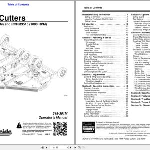 Land Pride Rotary Cutters RCR3515 RCRM3515 Operation Manual 318 301M (1)