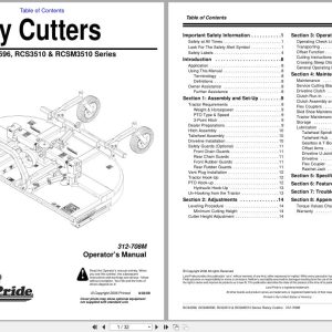 Land Pride Rotary Cutters RCS3596 RCSM3596 RCS3510 RCSM3510 Series Operator Manual 312 708M (1)