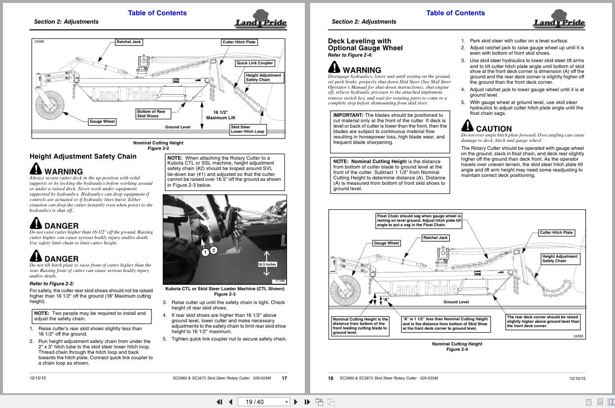 Land Pride Rotary Cutters Skid Steer SC2660 SC2672 Operation Manual 326 025M (2)
