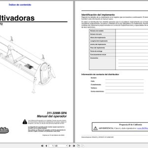 Land Pride Rotary Tillers RTA2072 RTR2072 Operator Manual 311 328M SPA ES (1)