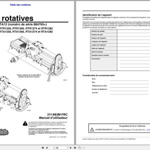 Land Pride Rotary Tillers RTR12 RTA12 Series Operator Manual 311 883M FRC FR (1)