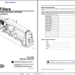 Land Pride Rotary Tillers RTR1550 RTR1558 RTR1566 RTR1574 Operation Manual 311 431M (1)