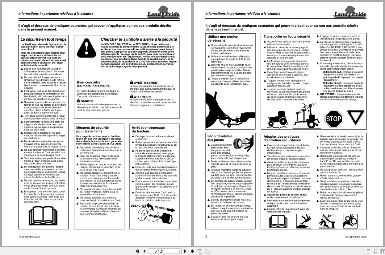 Land Pride Scarifier SF2566 SF2577 Operator Manual 302 188M FRC FR (2)