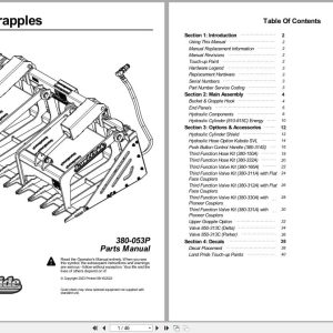 Land Pride Skeleton Grapples SGS1566 SGS1578 Parts Manual 380 053P (1)