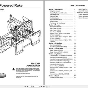 Land Pride Skid Steer Powered Rakes SR2572 SR2672 SR2690 Parts Manual 321 004P (1)