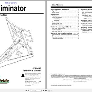 Land Pride Skid Steer Tree Saw TreeLiminator TS55 Operation Manual 328 049M (1)