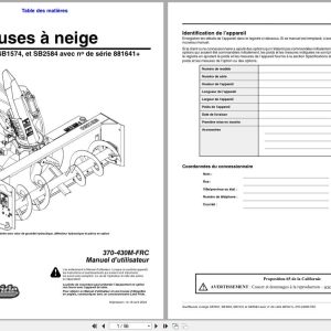 Land Pride Snow Blower SB1051 SB1064 SB1574 SB2584 Operator Manual 370 430M FRC FR (1)