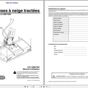 Land Pride Snow Blower SBP1664 SBP1674 SBP1684 Operator Manual 370 736M FRC FR (1)