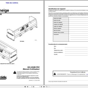 Land Pride Snow Pusher SPL0548 SPL0560 Operator Manual 303 454M FRC FR (1)