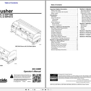 Land Pride Snow Pusher SSP1572 SSP1584 SSP1596 SSP2596 SSP2510 SSP2512 Operation Manual 303 348M (1)