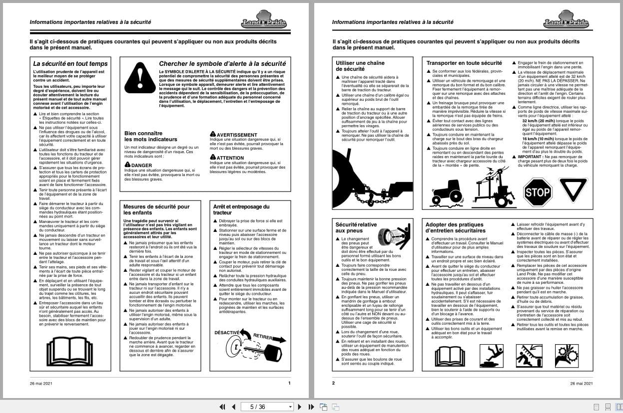 Land Pride Snow Trip Blade STB0554 STB0560 Operator Manual 301 701M FRC FR (2)