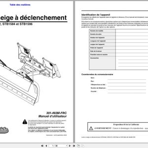 Land Pride Snow Trip Blade STB1560 STB1572 STB1584 STB1596 Operator Manual 301 493M FRC FR (1)