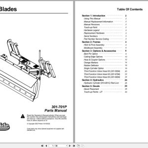 Land Pride Snow Trip Blades STB0554 STB0560 Parts Manual 301 701P (1)