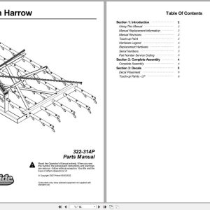 Land Pride Spike Tooth Harrow STH1590 Parts Manual 322 314P (1)