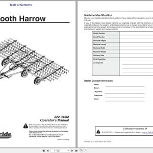 Land Pride Spike Tooth Harrow STH2024 Operation Manual 322 315M (1)
