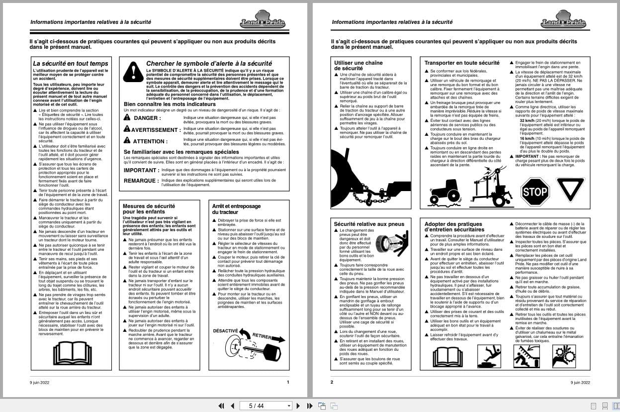 Land Pride Stump Grinder GR1525 Operator Manual 328 167M FRC FR (2)