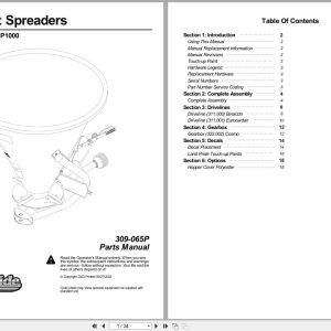 Land Pride Three Point Spreader FSP500 FSP700 FSP1000 Parts Manual 309 065P (1)