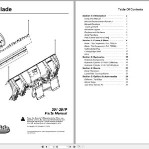 Land Pride Trip Edge Blade TB2596 TB25108 Parts Manual 301 291P (1)