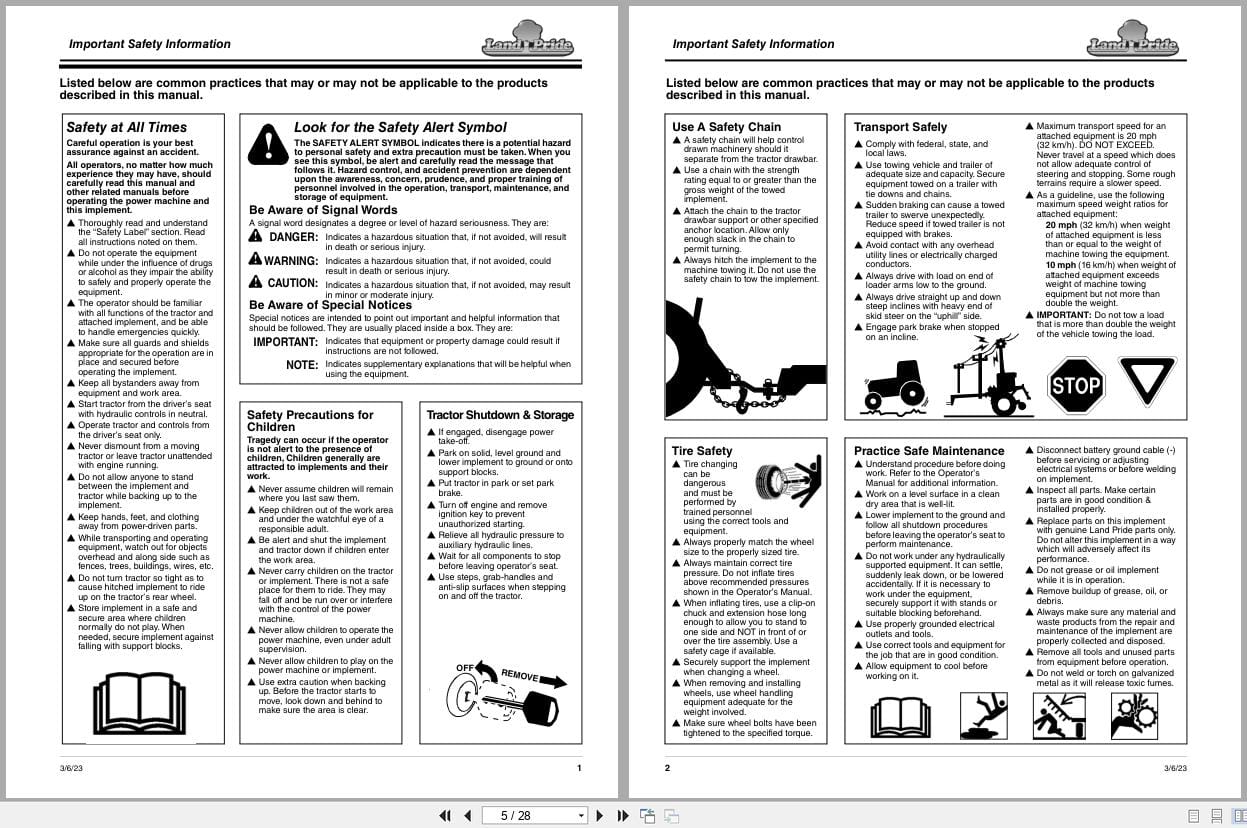 Land Pride Weight Box WB10 WB15 Operation Manual 335 064M (2)