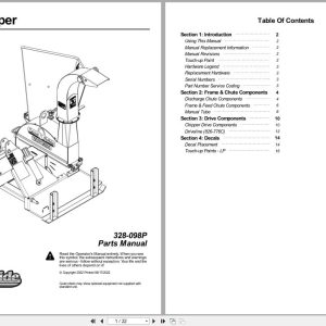 Land Pride Wood Chipper WC1504 Parts Manual 328 098P (1)