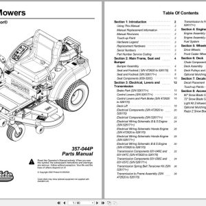 Land Pride Zero Turn Mowers Z44 Z52 Parts Manual 357 044P (1)