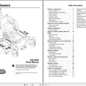 Land Pride Zero Turn Mowers Z52 Z60 Z72 Parts Manual 356 005P (1)