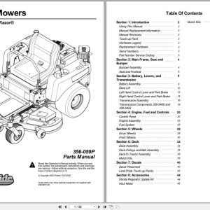 Land Pride Zero Turn Mowers ZR44 ZR52 Parts Manual 356 059P (1)
