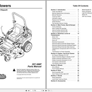 Land Pride Zero Turn Mowers ZSR54 ZSR60 Parts Manual 357 388P (1)