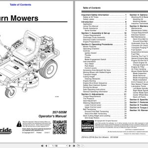 Land Pride Zero Turn Mowers ZST40 ZST48 Operation Manual 357 505M (1)