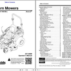 Land Pride Zero Turn Mowers ZT60i ZT72i Operation Manual 357 398M (1)