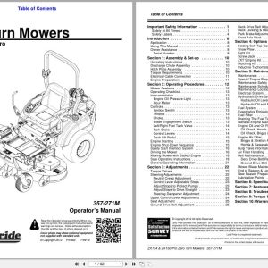 Land Pride Zero Turn Mowers ZXT54 ZXT60 Pro Operation Manual 357 271M (1)