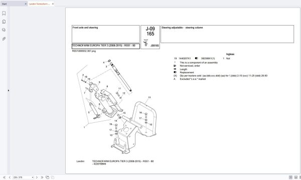 Landini Technofarm Europa Tier 3 2008 2015 rs51 80 Parts Catalog 4220708m4 (2)