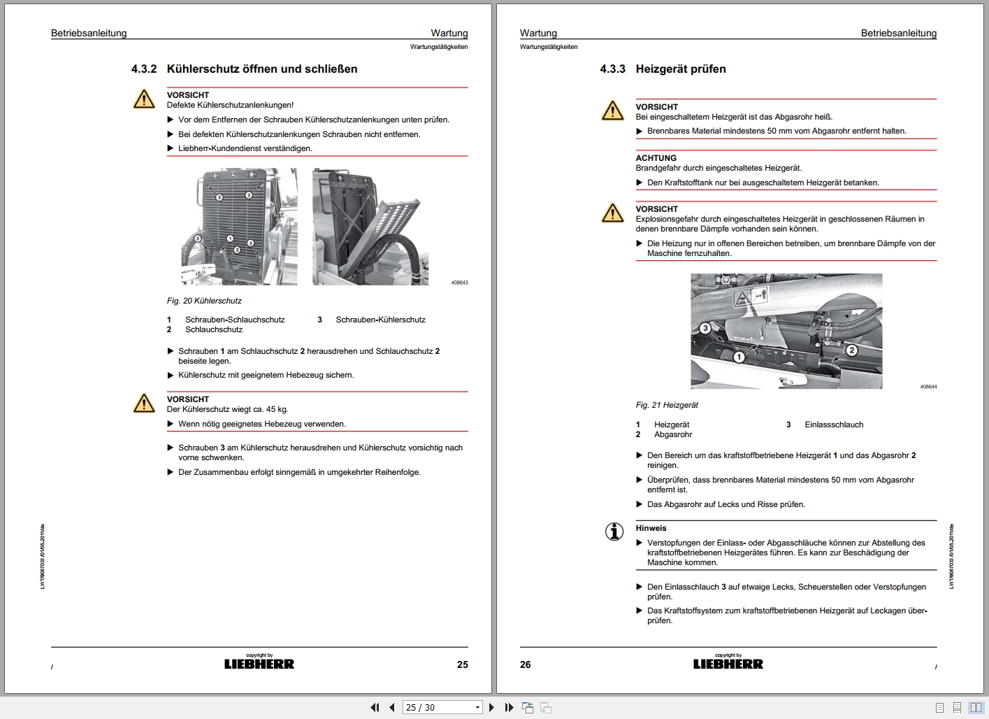 Liebherr Bulldozer PR 714 Cold Kit Operating Instructions 9087033 DE (2)