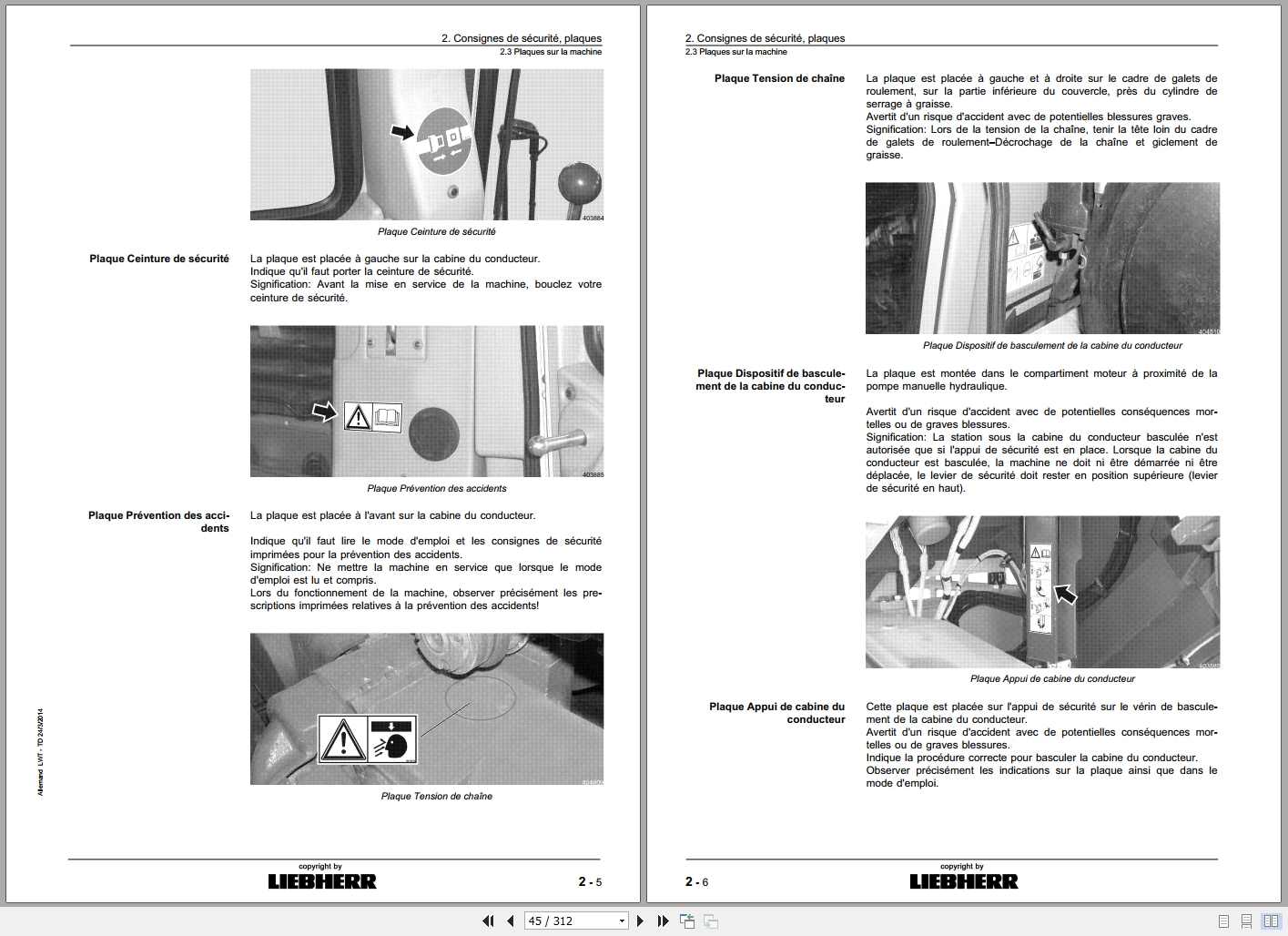 Liebherr Bulldozer PR 754 Litronic Operating Instructions 9085105 FR (2)
